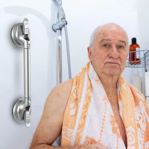 Miniatura 8 de Barra de Agarre para Ducha de Servicio Pesado con Ventosa - Seguridad para Inodoro Baño Bañera - Asas de Ducha, Potencia de Ventosa hasta 250