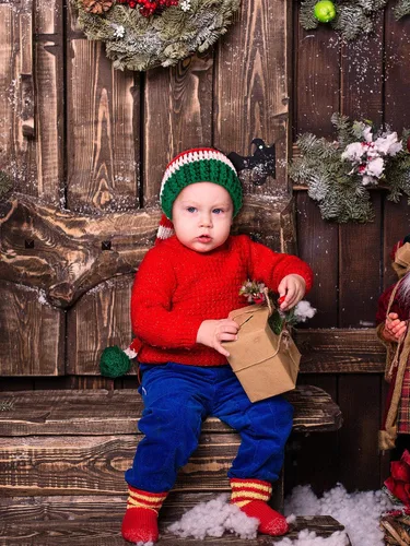 Miniatura 3 de 2 gorros de punto de Navidad con forma de cola larga para niños, gorro de Papá Noel para suministros de Navidad, na