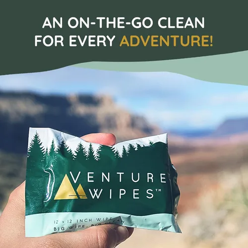 Miniatura 10 de Venture Wipes Toallitas corporales de aceite de árbol de té, toallitas de aventura para adultos, limpieza biodegradable con aloe y vitamina E
