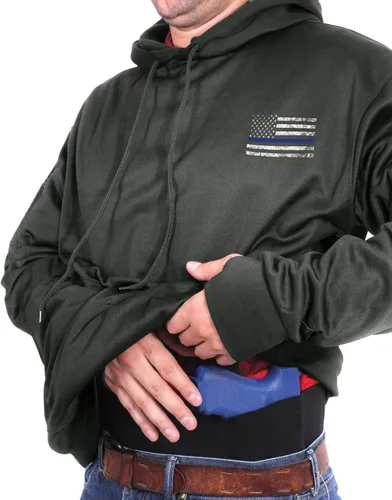 Miniatura 2 de Rothco Sudadera con capucha de transporte oculta de línea azul delgada, Negro