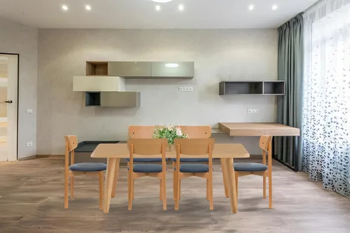 Miniatura 14 de Juego de 6 sillas de comedor de madera tapizadas modernas de mediados de siglo para muebles de habitación con diseño ergonómico duradero prémium