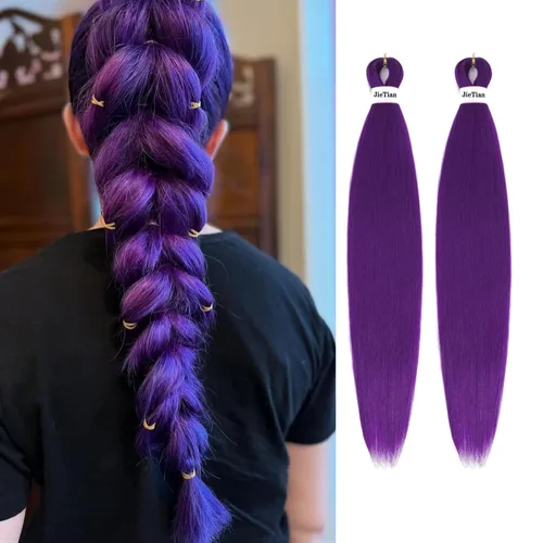 Miniatura 42 de Liang Dian Cabello Trenzado Preestirado Ombre de 12 Pulgadas, 8 Paquetes de Trenzas de Ganchillo Sintéticas, Ajuste con Agua Caliente, Extensiones