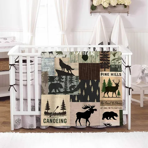 Miniatura 3 de Manta de bebé personalizada con nombre para niños y niñas, manta personalizada con temática de bosque, ropa de cama de franela suave para recién