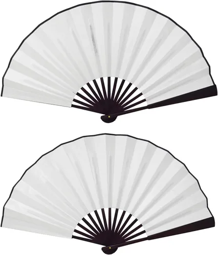Miniatura 3 de Honbay 2 ventiladores plegables grandes chinos de Tai Chi, ventiladores de mano de Kung Fu para decoración de festivales de baile, regalo