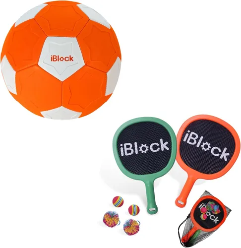 Pelota de fútbol curvada y paletas portátiles para jugar en interiores y exteriores para niños