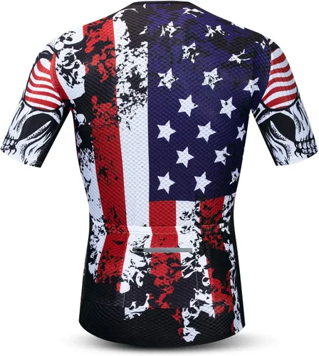 Miniatura 2 de JPOJPO Racing Cycling Jersey Hombre Bike Tops S-3XL - Poliéster, cremallera reflectante, 4 bolsillos, jp3135