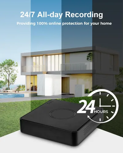 Miniatura 6 de Sistema de cámara de seguridad con cable de 4 canales 1080P, DVR CCTV AIWIXEN con disco duro de 512GB, 4 x cámaras de vigilancia para el hogar IP68