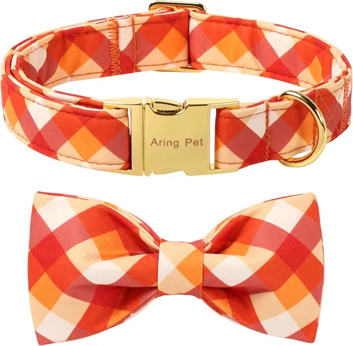 Miniatura 51 de ARING PET Collar de perro con corbatín, collares de terciopelo para perros con corbatín extraíble, collar de lazo ajustable para perros hembras