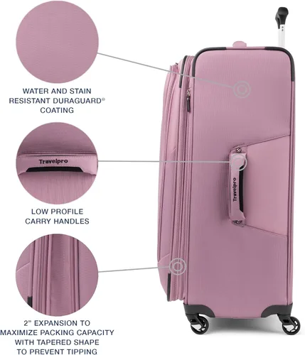 Miniatura 273 de Travelpro Maxlite 5 - Juego de 2 piezas de equipaje de mano de tela, expandibles con 4 ruedas giratorias, bolso blando para debajo del asiento, Negro