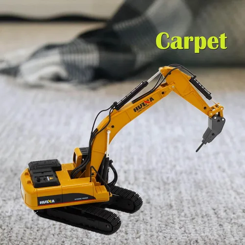 Miniatura 4 de Qcar Excavadora de taladro grande, juguetes de vehículos de construcción, camión de martillo hidráulico de aleación resistente, escala 1:40, 1-40