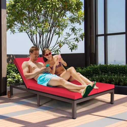 Miniatura 5 de COSTWAY Cojín ajustable para silla de salón de ratán para 2 personas