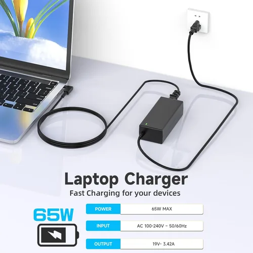 Miniatura 8 de Cargador para portátil de 65 W compatible con Acer ChromeBook 11 13 14 15 R11 N15Q8 N15Q9 N15Q10 CB3 CB5 C720 C720P C731 C738T C740 C810 C730E