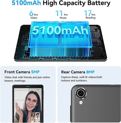 Miniatura 6 de Topsand Tablet Android 15 de 8 pulgadas con ranura para tarjeta SIM Tablet Teléfono Celular Desbloqueado con 4G LTE Octa Core 12GB RAM 64GB ROM 2TB