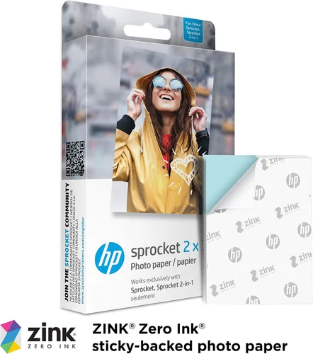 Miniatura 7 de HP Sprocket - Impresora fotográfica portátil de 2ª edición, piñón, papel fotográfico de zinc (50 hojas), papel fotográfico precortado