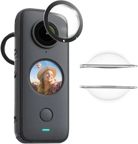 Protector de lente para Insta360 X2, protector de lente extraíble de policarbonato para accesorios Insta 360 X2 (2 juegos - 4 piezas)