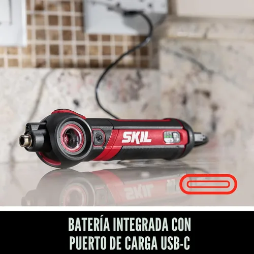 Miniatura 4 de SKIL - Destornillador recargable Twist 2.0 de 4 V con cabeza giratoria, ajuste de torque, cable de carga USB-C y juego de 2 brocas - SD5619-01