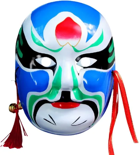 Miniatura 4 de Máscara de la ópera de Beijing, máscara de cosplay, disfraz de Halloween, accesorios para fiestas Guanyu-negro