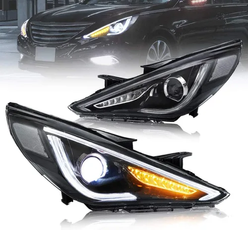 Miniatura 8 de VLAND Faros delanteros LED de proyector compatibles con Hyundai Sonata 2011-2014 (no compatible con híbridos y modelos sin nivelación automática)