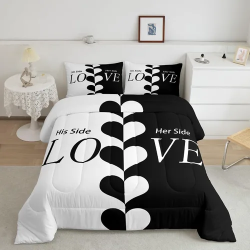 Miniatura 12 de Erosebridal Juego de edredón para parejas, juego de ropa de cama tamaño individual con lentejuelas doradas con purpurina dorada, edredón acolchado
