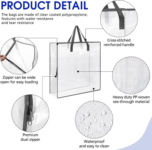 Miniatura 3 de 8 bolsas transparentes de almacenamiento de coronas de 26 pulgadas, contenedor de guirnaldas, guirnalda de puertas, soporte de almacenamiento de Gris
