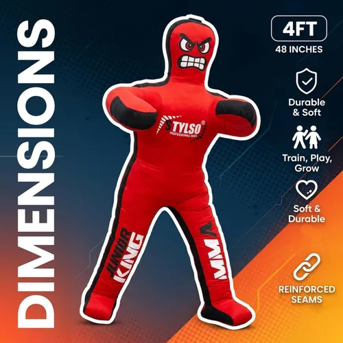 Miniatura 8 de Maniquí de lucha libre sin relleno para niños – Maniquí de agarre juvenil BJJ, MMA, Jiu Jitsu y compañero de entrenamiento de judo – Compañero