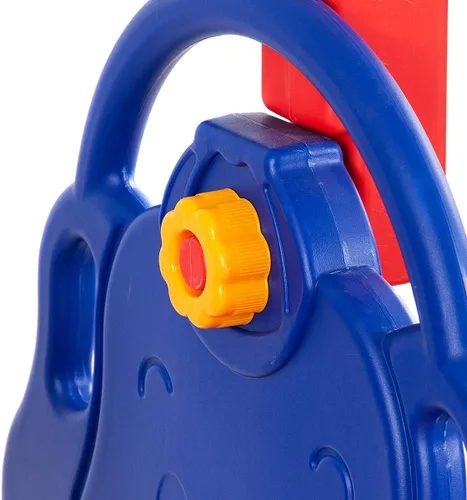 Miniatura 8 de HONEY JOY Juego de columpio y tobogán para niños pequeños, 4 en 4 juegos de escalador con aro de baloncesto, tobogán extra largo con zona