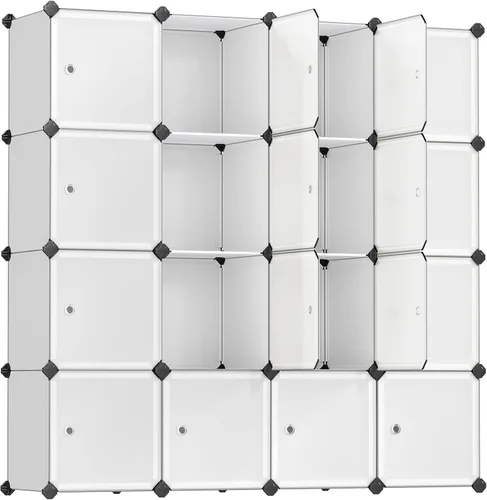 Miniatura 6 de SONGMICS Organizador de almacenamiento de cubos, estantes de almacenamiento de armario de 12 cubos, estantería modular, color negro ULPC34HV1