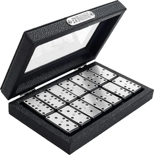 Miniatura 10 de Bucher&Rossini Juego de Dominó Doble 6 - Juego Clásico de Dominó Negro para Adultos y Niños, Idea de Regalo para Jugadores de Dominó o Noche