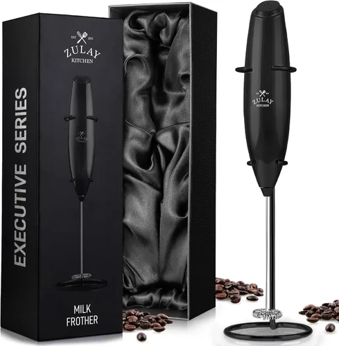 Miniatura 86 de Zulay Kitchen Espumador de leche de mano a pilas - Mezclador eléctrico de bebidas para café, lattes, capuchinos, matcha y chocolate caliente