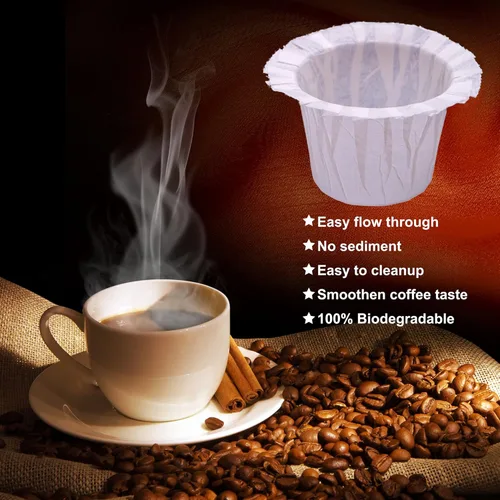 Miniatura 5 de Irmidi 600 filtros de café de papel desechables, compatibles con cafeteras Keurig 1.0 y 2.0 de una sola porción Negro