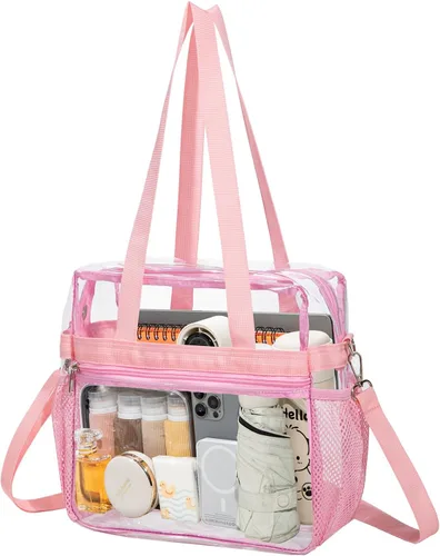 Miniatura 12 de Bolsa transparente de PVC transparente - Bolso cruzado transparente impermeable con correa ajustable y extraíble