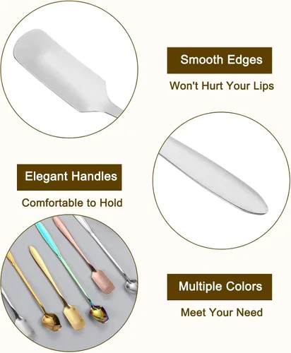 Miniatura 3 de uxcell 4 cucharas de café expreso de acero inoxidable de 5 pulgadas, cucharas de postre, cucharas de té helado para café, helado, té, azúcar, plata