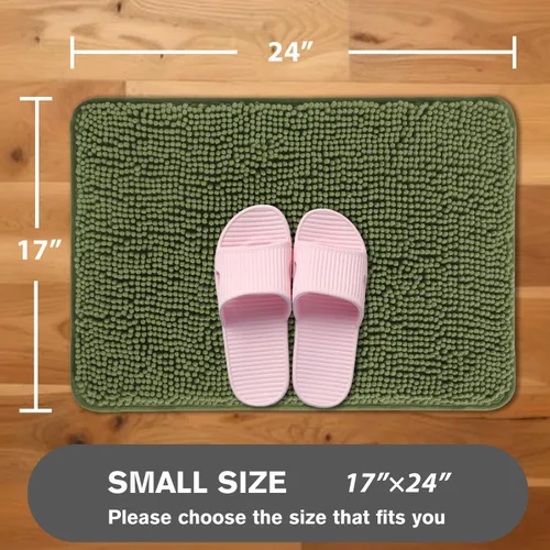 Miniatura 362 de Alfombra de baño pequeña de 12 x 18 pulgadas, lavable y absorbente, antideslizante, alfombra de baño de felpilla gruesa y suave para baño, ducha