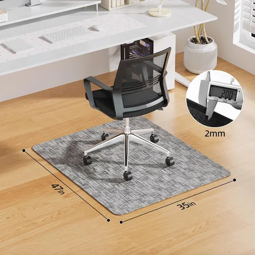 Miniatura 7 de Yecaye Tapete para silla de oficina para suelo de madera dura, 35" x 47" protege el suelo debajo del escritorio de la computadora para silla