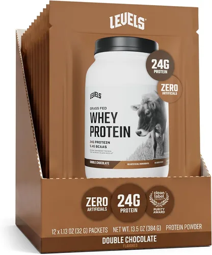 Miniatura 10 de Levels Proteína de Suero Alimentada con Pasto en Polvo, Sin Artificiales, 24G de Proteína, Cappuccino, 2LB