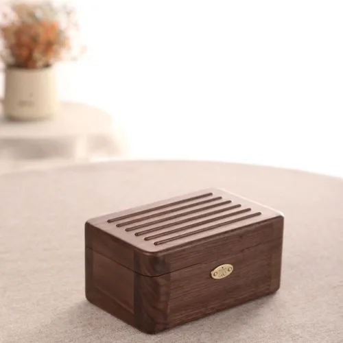 SOFTALK Joyero cuadrado vintage de madera Caja de música para baratijas organizador de joyas caja decorativa de recuerdo caja de regalo para caja