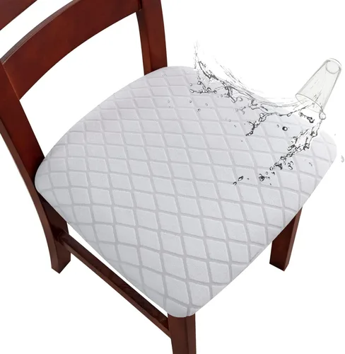Miniatura 19 de Genina Fundas de asiento impermeables para sillas de comedor, fundas de asiento elásticas para sillas de comedor, extraíbles y lavables, fundas