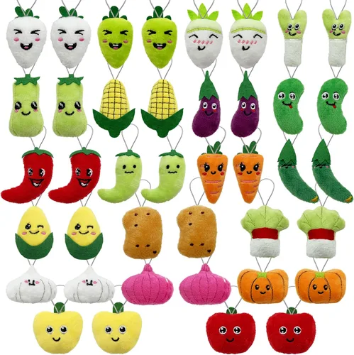Miniatura 12 de XIPEGPA 40 PCS Juego de Juguetes de Peluche de Dinosaurio Mini, Lindo Llavero de Juguete de Dinosaurio Pequeño Relleno para Recuerdos de Fiesta