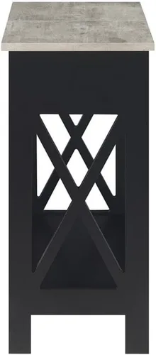 Miniatura 10 de Convenience Concepts Oxford - Mesa auxiliar abatible con estación de carga de 23.75 pulgadas, moderna mesa de sala de estar con puertos USB y tomas