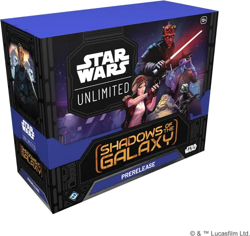 Star Wars: Unlimited TCG Shadows of The Galaxy PRERELEASE Box - ¡Lanza tu viaje galáctico! Incluye 6 paquetes de refuerzo, a partir de 12 años, 2