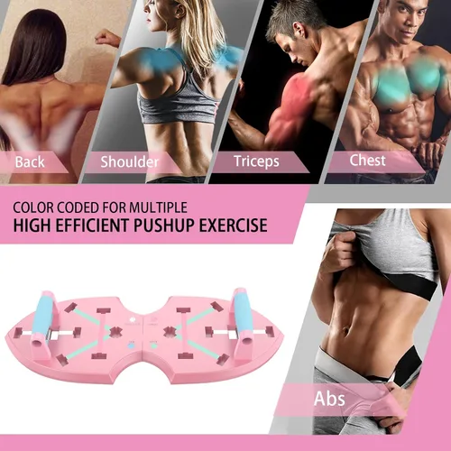 Miniatura 2 de LALAHIGH Push Up Board,36 in 1 Home Gym Equipment with Ab Roller Wheel & Resistance Bands, Portable Foldable Workout Board for Full Body Strength