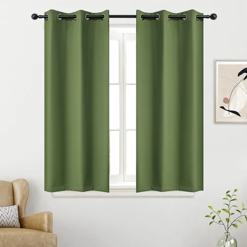 Miniatura 24 de YGO - Cortinas verdes de 183 cm de ancho por 213 cm de largo para dormitorio - Cortinas opacas con ojales en la parte superior, extra anchas