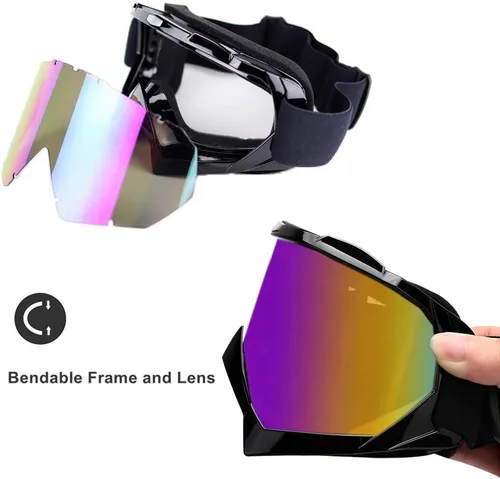 Miniatura 4 de LJDJ Gafas de esquí, paquete de 2 gafas de snowboard para nieve, antivaho y protección UV, visión amplia para hombres, mujeres y adultos