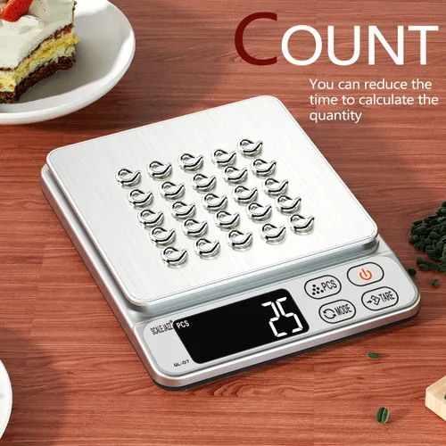 Miniatura 6 de Mini báscula, escala de 6.6 libras para gramos, báscula digital de alimentos, báscula de cocina y básculas de alimentos para cocina, báscula