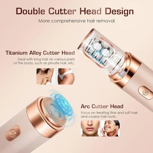 Miniatura 4 de Depiladora, depiladora facial para mujeres, PluxyEpil 2 en 1, eliminación suave de raíces para cabello grueso y fino, afeitadora eléctrica
