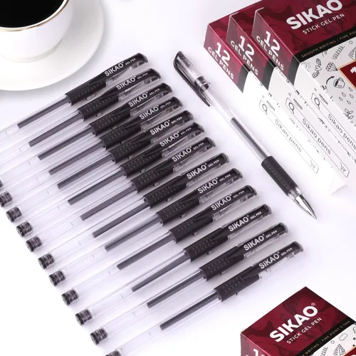 Miniatura 8 de Bolígrafos de gel negros a granel, paquete de 60 bolígrafos de tinta de gel de punta fina de 0.028 in, tinta negra suave de secado rápido, sin