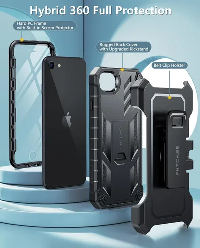Miniatura 5 de FNTCASE Funda para iPhone SE de 3ª/2ª generación: para iPhone SE 2022/2020/8/7/6S/6 Funda de teléfono con protección contra caídas, resistente a