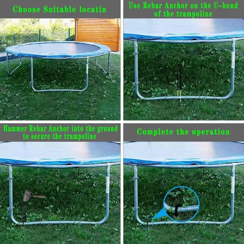 Miniatura 8 de Estacas para barras de refuerzo de tierra de 16 pulgadas, gancho en J extra resistente, a prueba de óxido, anclajes de tierra de acero con extremo