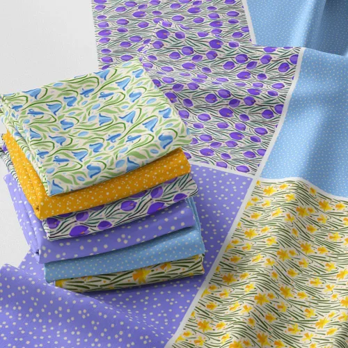 Miniatura 105 de Paquete de tela de algodón de color sólido, 50 cuadrados precortados (8 x 8 x 8 pulgadas), 100% algodón, 120 GSM, fabricado en Türkiye