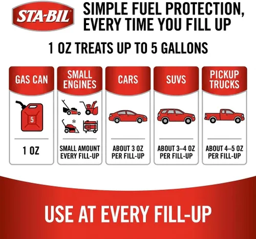 Miniatura 2 de STA-BIL Tratamiento del sistema de combustible de protección en temporada Limpiador de sistema de combustible de protección completa, limpiador